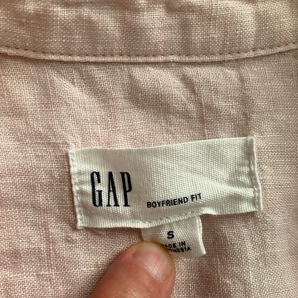 Gap boyfriend fit linen long sleeved shirt size S - Picture 3 of 5
